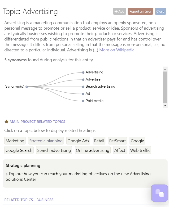 Significant Topic Synonym