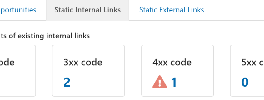 screenshot of inLinks Internal Link audit